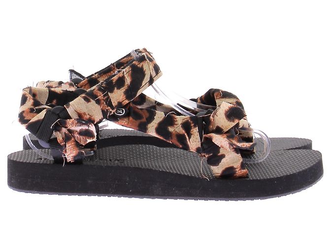 Autre Marque Schwarze und Leoparden-Sandalen - Ansicht 2
