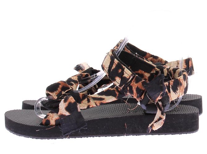 Autre Marque Schwarze und Leoparden-Sandalen - Ansicht 3