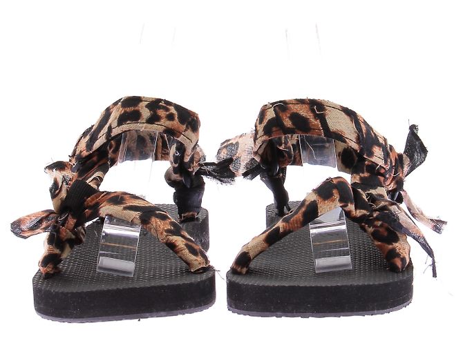 Autre Marque Schwarze und Leoparden-Sandalen - Ansicht 4