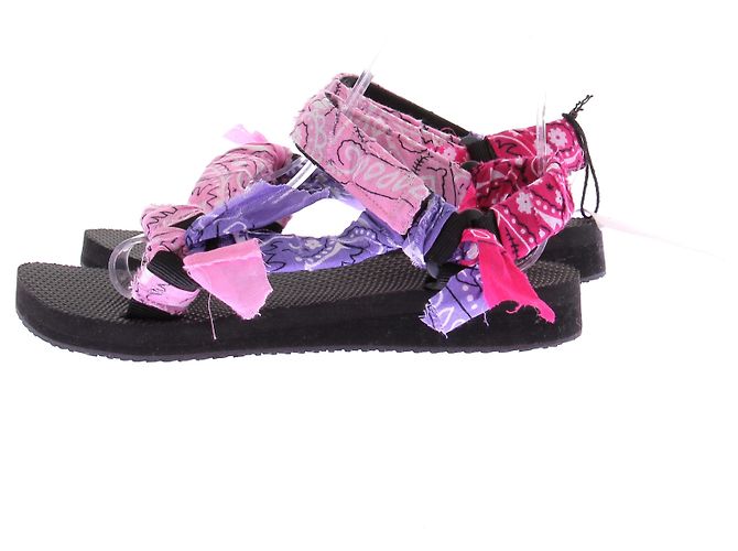 Autre Marque Sandali neri e rosa bandana - vista 3