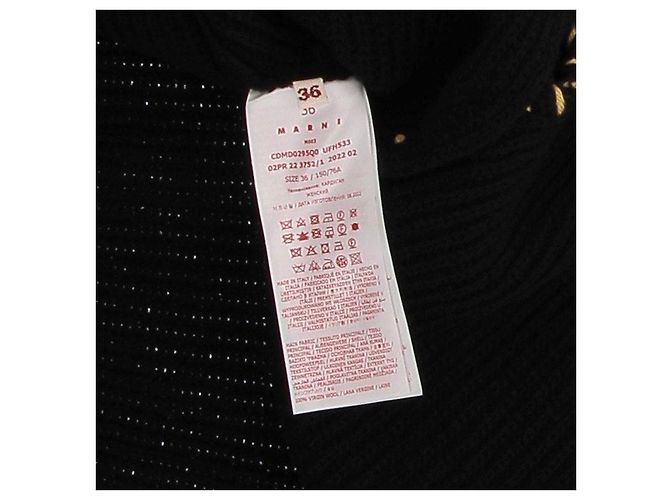 Marni Schwarzer Cardigan mit dicker gelber Naht aus Wolle - Ansicht 6