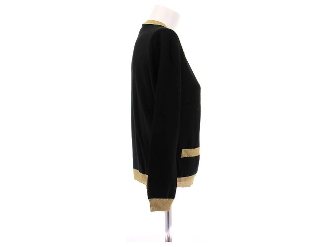 Gucci Schwarze und goldene Cashmere-Cardigan - Ansicht 3