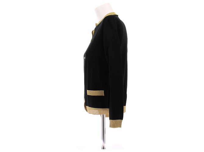 Gucci Schwarze und goldene Cashmere-Cardigan - Ansicht 4
