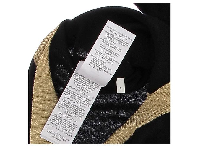 Gucci Schwarze und goldene Cashmere-Cardigan - Ansicht 6
