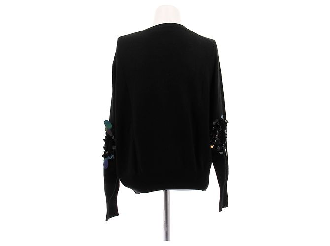 Preen By Thornton Bregazzi Schwarzer Cardigan mit Perlenverschluss aus Wolle - Ansicht 2
