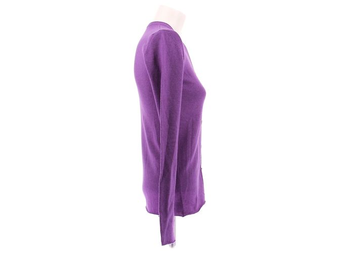 Autre Marque Cardigan violet en cachemire - vue 3