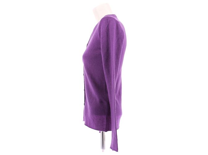 Autre Marque Cardigan violet en cachemire - vue 4