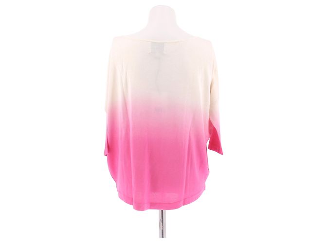 Autre Marque Feiner Pulli in Creme und Rosa aus Kaschmir Pink - Ansicht 2