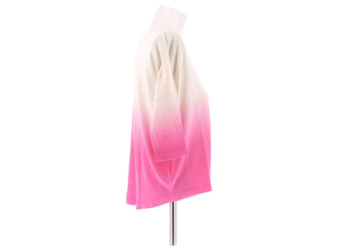 Autre Marque Feiner Pulli in Creme und Rosa aus Kaschmir Pink - Ansicht 3