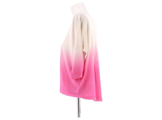 Autre Marque Feiner Pulli in Creme und Rosa aus Kaschmir Pink - Ansicht 4