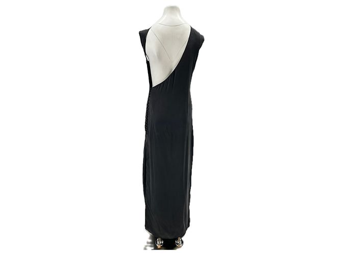 Autre Marque Vestido negro con espalda asimétrica - vista 2