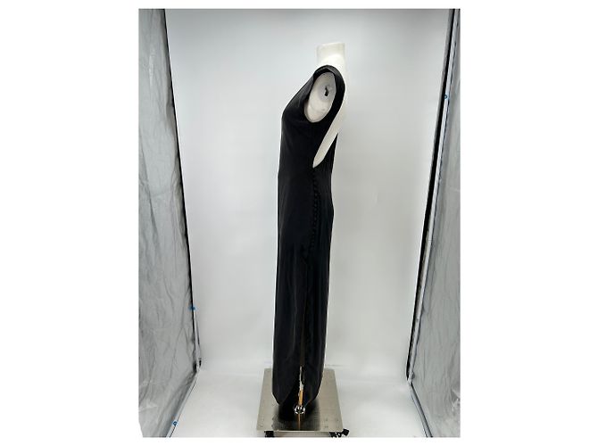Autre Marque Vestido negro con espalda asimétrica - vista 4