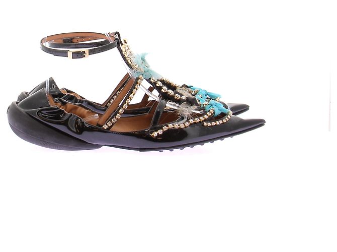 Autre Marque Ballerine verniciate nere con strass Nero - vista 2