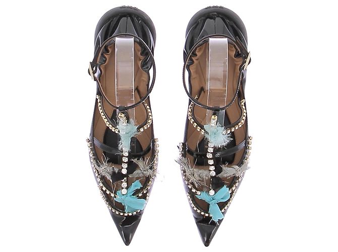 Autre Marque Ballerine verniciate nere con strass Nero - vista 6
