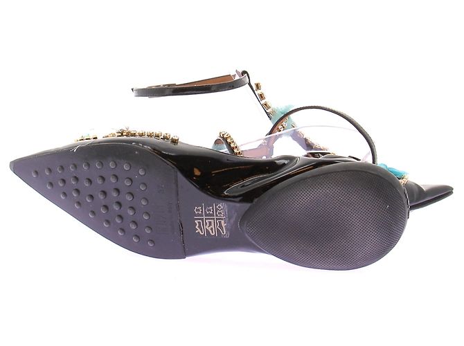 Autre Marque Ballerine verniciate nere con strass Nero - vista 7