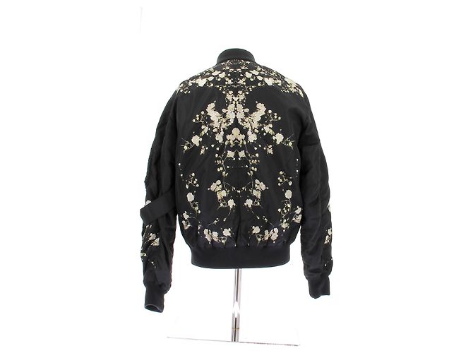 Givenchy Blouson noir fleurs blanches Black - view 2