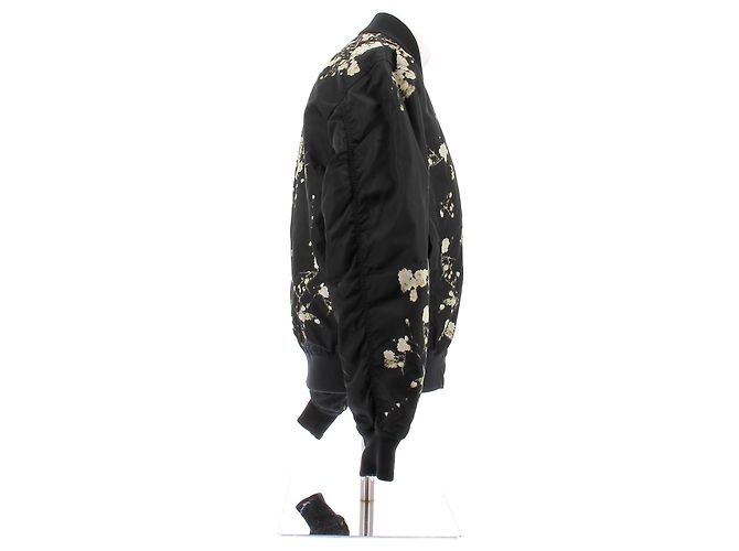 Givenchy Blouson noir fleurs blanches Black - view 3