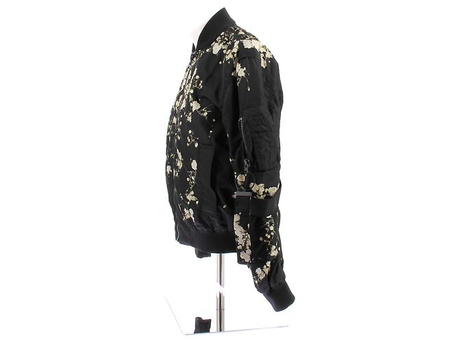 Givenchy Blouson noir fleurs blanches Black - view 4