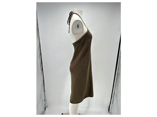 Vestido de algodón caqui Cult Gaia M - vista 3