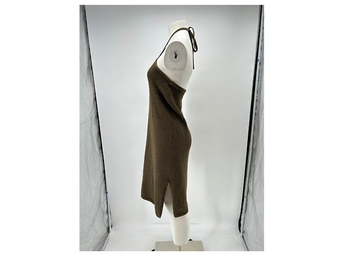 Vestido de algodón caqui Cult Gaia M - vista 4