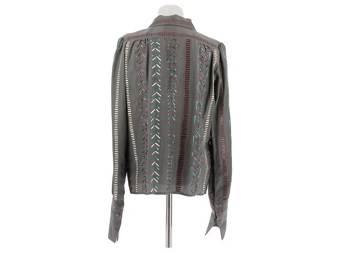 Louis Vuitton Graues Hemd mit mehrfarbigen Gummidetails - Ansicht 2