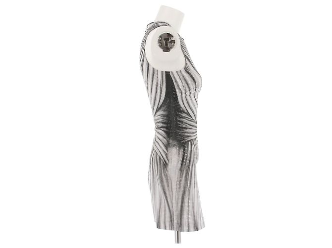Balmain Vestido de strass con estampado Gris antracita - vista 3