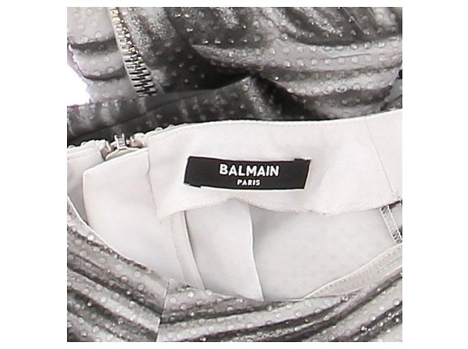 Balmain Vestido de strass con estampado Gris antracita - vista 5