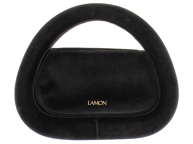 Leslie Amon Borsa nera in velluto "Click Clack" Nero - vista 2