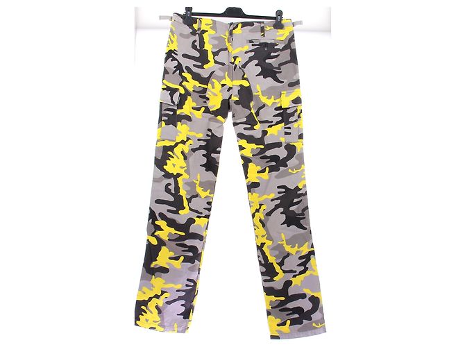 Balenciaga Pantaloni camouflage grigi e gialli Grigio - vista 2
