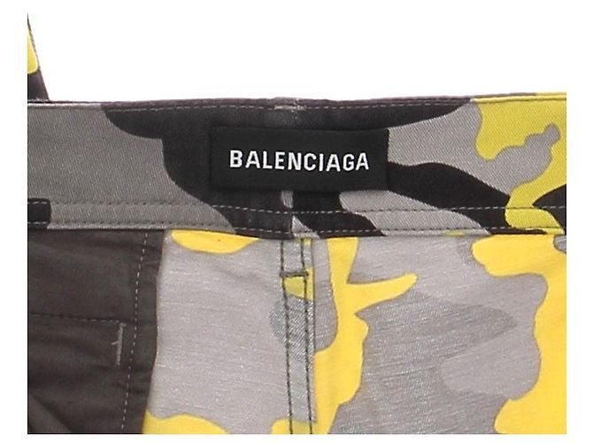 Balenciaga Pantaloni camouflage grigi e gialli Grigio - vista 3