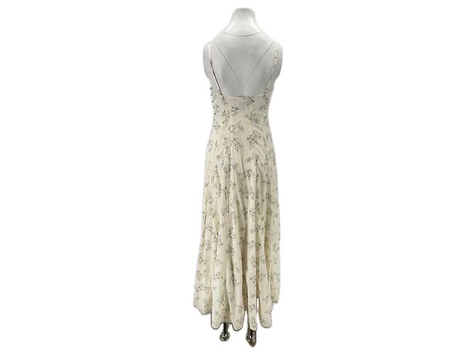 Autre Marque POSSE Blumenkleid aus Baumwolle Creme Beige - Ansicht 2