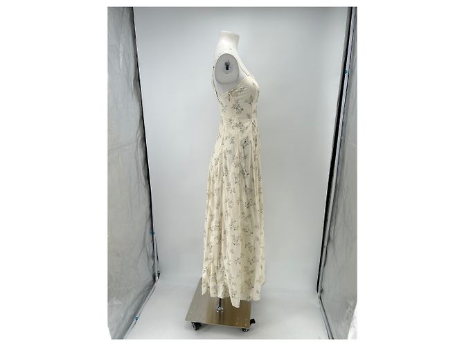 Autre Marque POSSE Blumenkleid aus Baumwolle Creme Beige - Ansicht 3
