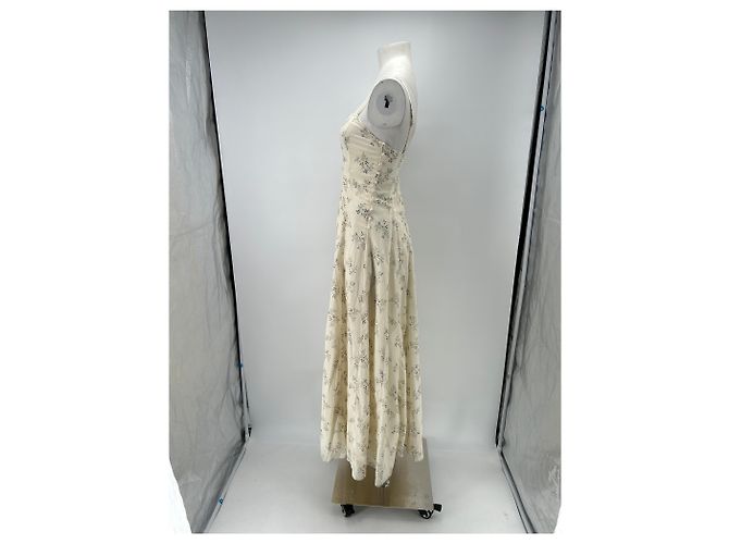 Autre Marque POSSE Blumenkleid aus Baumwolle Creme Beige - Ansicht 4