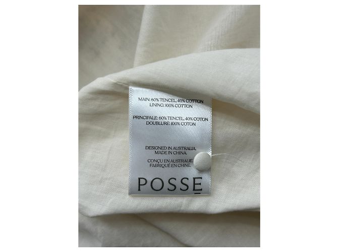 Autre Marque POSSE Blumenkleid aus Baumwolle Creme Beige - Ansicht 5