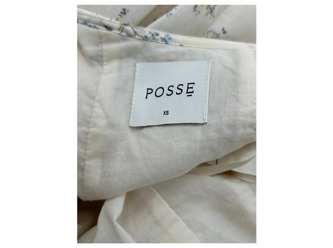 Autre Marque POSSE Blumenkleid aus Baumwolle Creme Beige - Ansicht 6