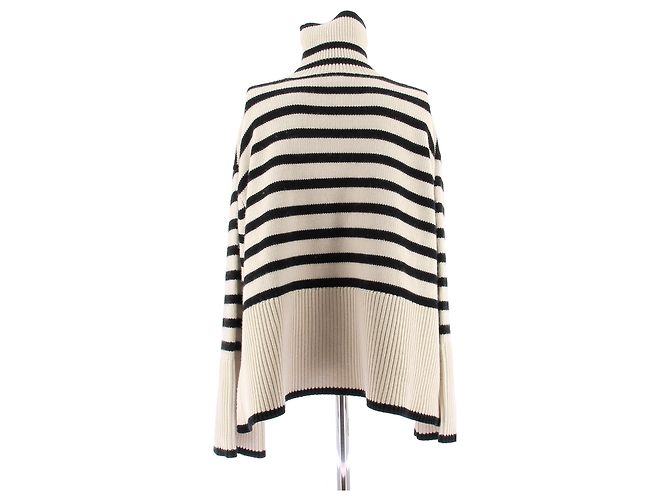 Totême Suéter de rayas con cuello alto Beige - vista 2