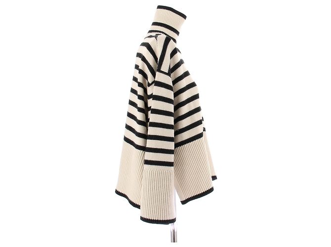 Totême Suéter de rayas con cuello alto Beige - vista 3