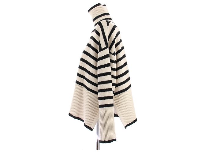 Totême Suéter de rayas con cuello alto Beige - vista 4
