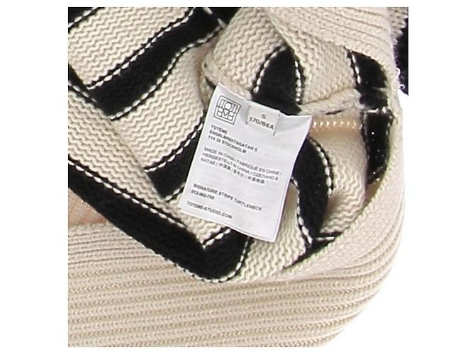 Totême Suéter de rayas con cuello alto Beige - vista 7