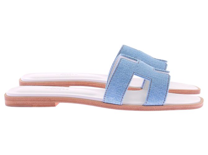 Hermès Sandali "Oran" in denim Blu - vista 2
