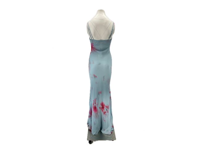 Rat & Boa Langes blaues Kleid mit rosa Mustern - Ansicht 2