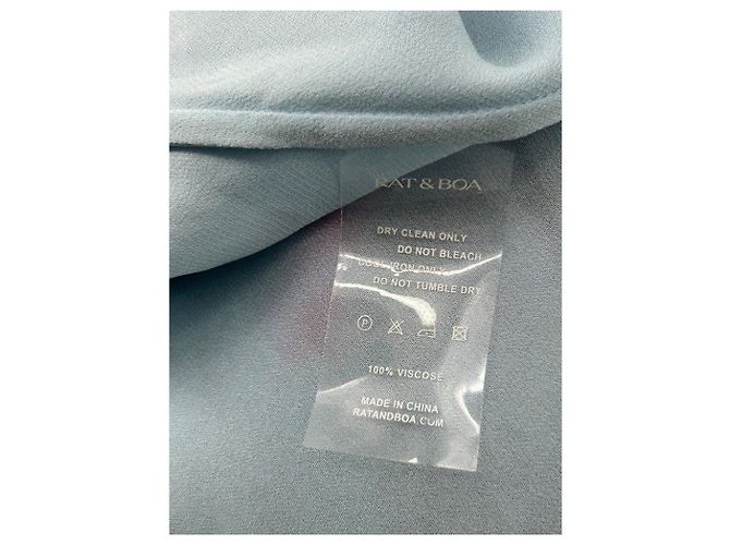 Rat & Boa Langes blaues Kleid mit rosa Mustern - Ansicht 5