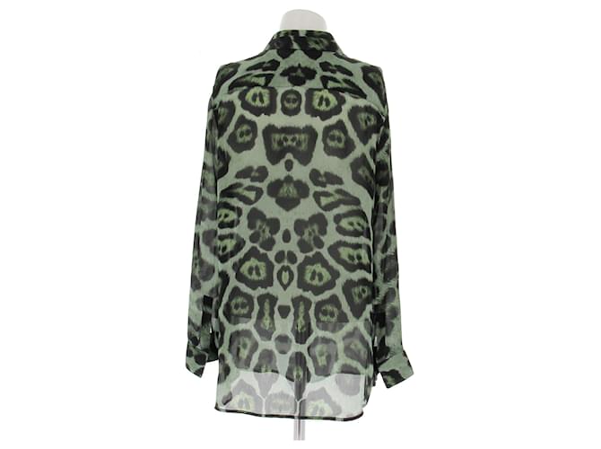 Givenchy Blusa in seta leopardata Verde - vista 2