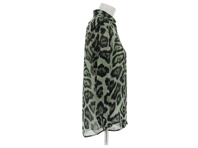 Givenchy Blusa in seta leopardata Verde - vista 3