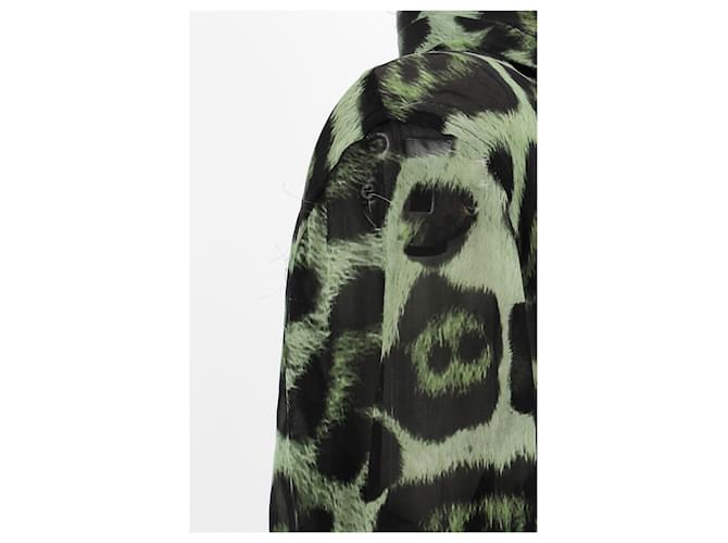 Givenchy Blusa in seta leopardata Verde - vista 5