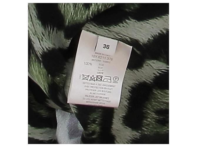 Givenchy Blusa in seta leopardata Verde - vista 7