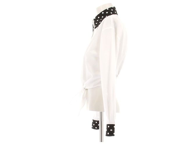 Camicia Tie-Dye Dolce & Gabbana Bianca e Nera Bianco - vista 4