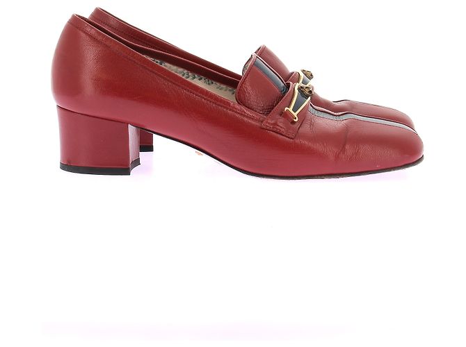 Gucci Lederloafers mit Absatz Rot - Ansicht 2