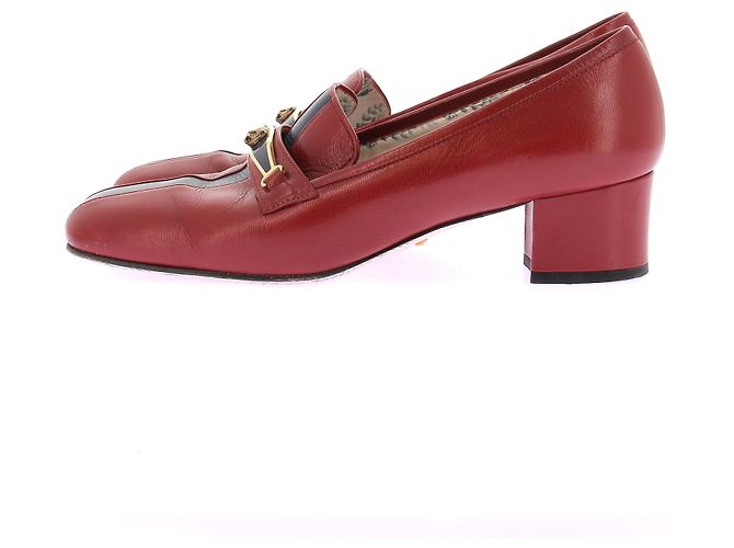 Gucci Lederloafers mit Absatz Rot - Ansicht 3