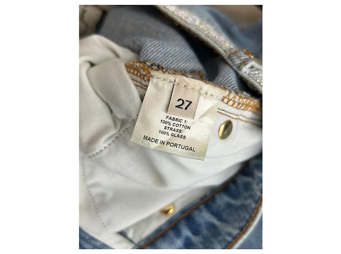 Alexandre Vauthier Jeans Blau mit Strassgürtel - Ansicht 4